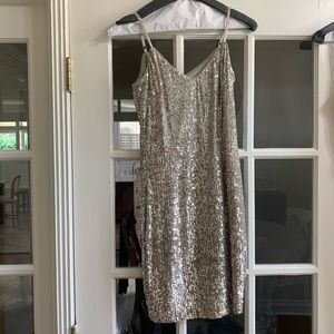 Silver Sequin Cocktail Dress